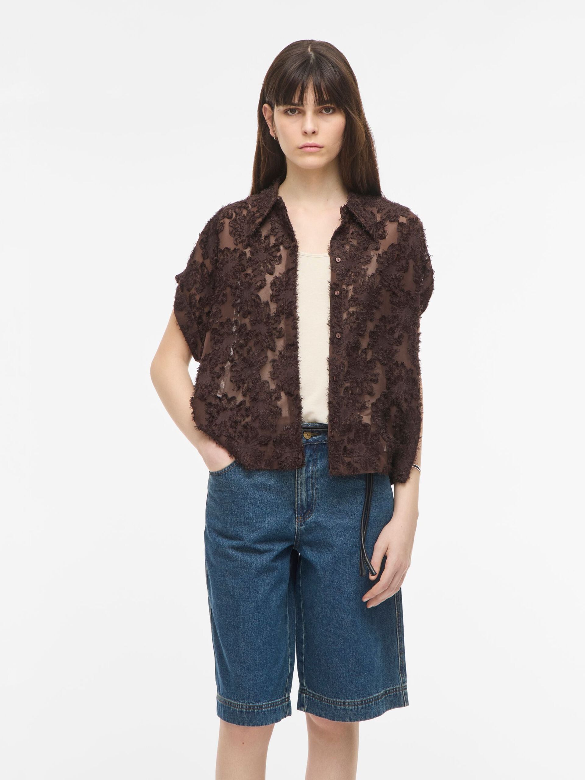 ROUGE EDIT Shirt "Ania" seal brown