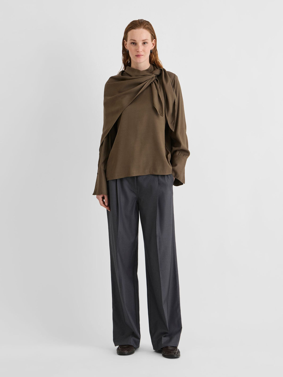ROUGE EDIT Blouse "Mandarin Collar" canteen