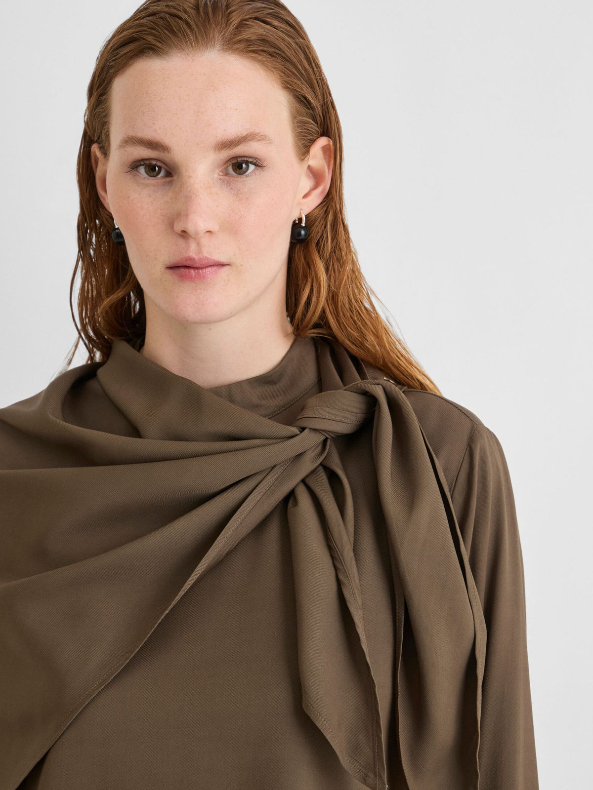 ROUGE EDIT Blouse "Mandarin Collar" canteen