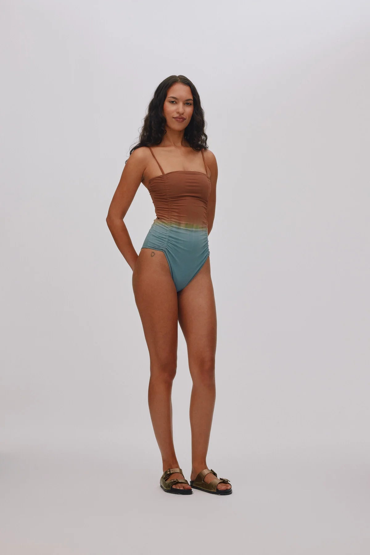 RABENS SALONER Swimsuit "Sali" cognac grey