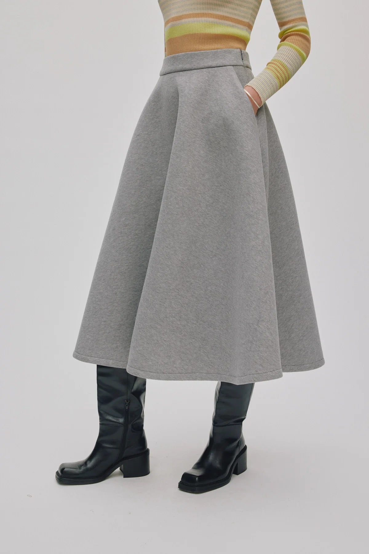 RABENS SALONER Skirt "Bisharo" grey melange