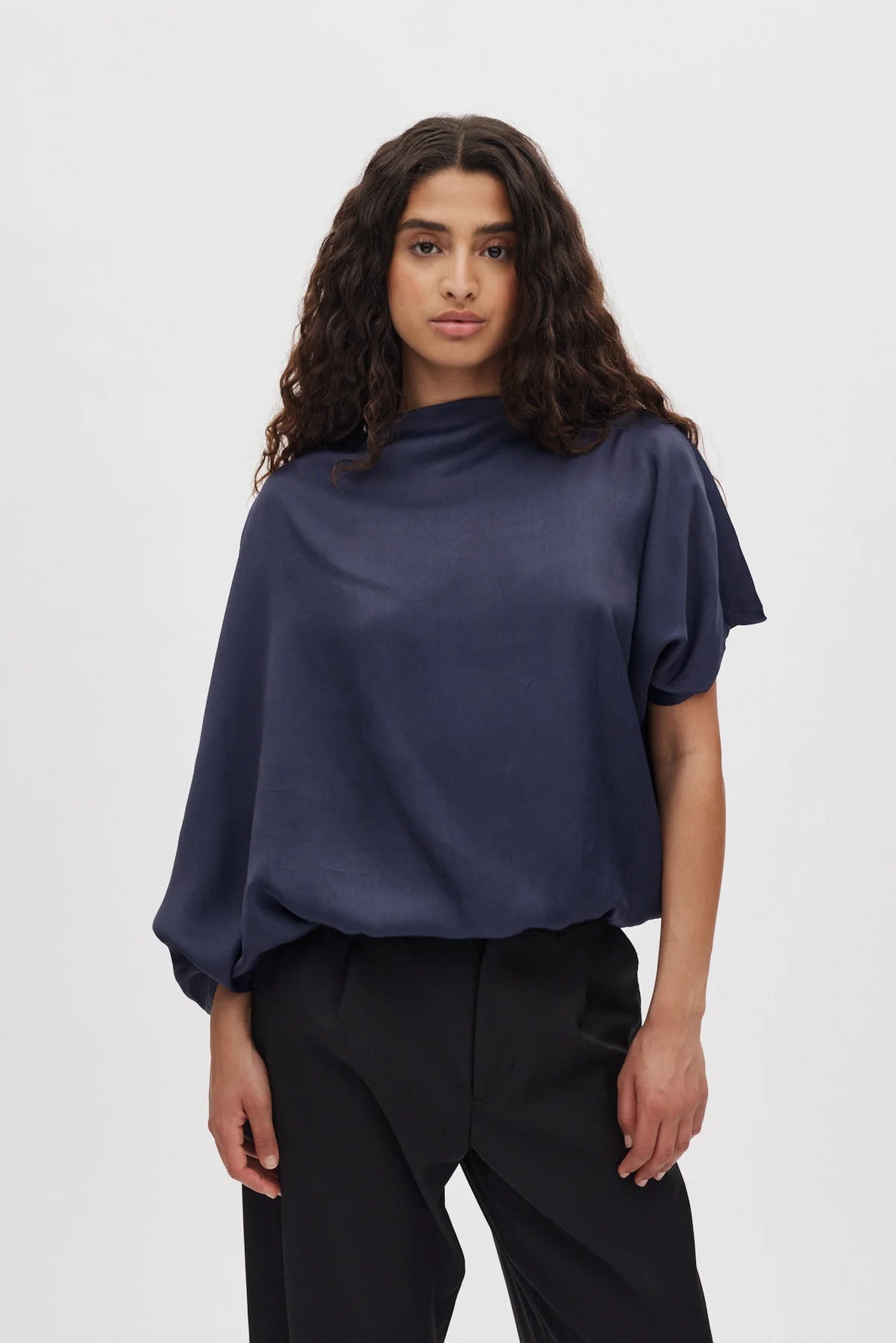 RABENS SALONER Blouse "Mist" dark blue