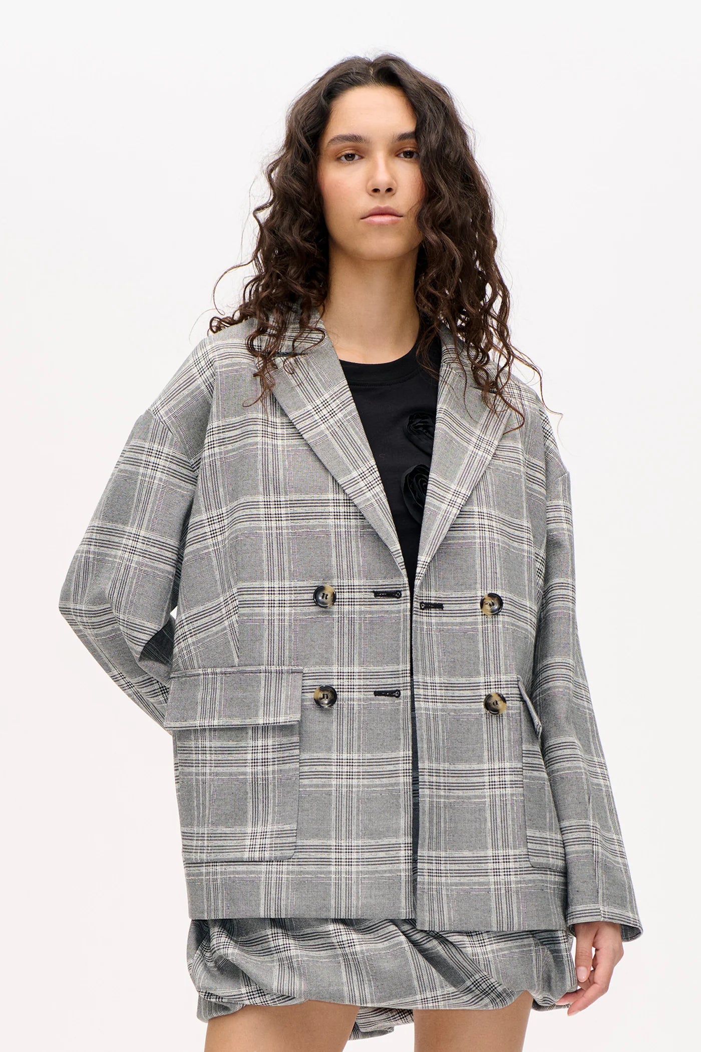 BAUM & PFERDGARTEN Jacket "Binea" black and white check