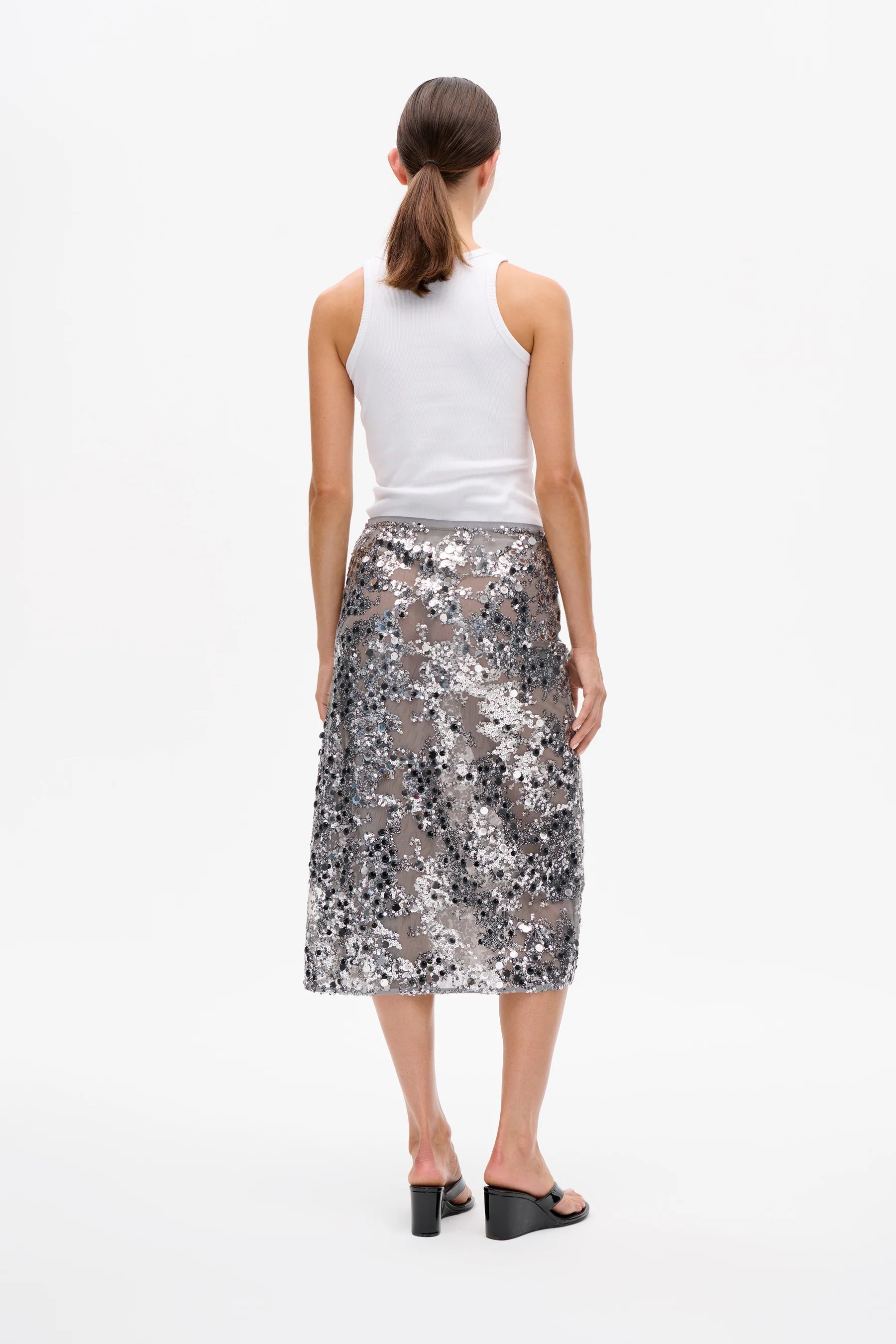 BAUM & PFERDGARTEN Skirt "Shania" grey sequins