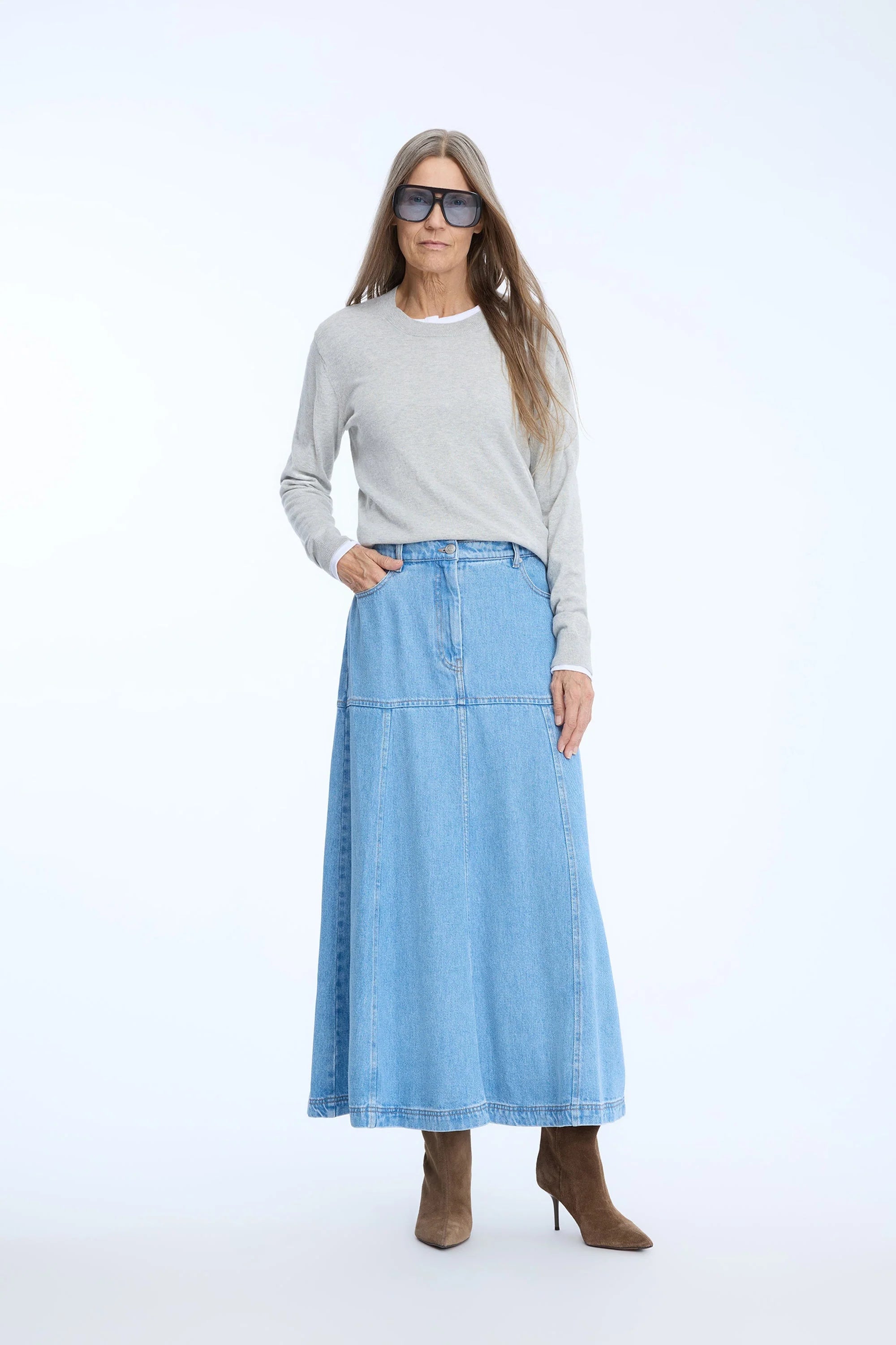 MUNTHE Skirt "Tuxya" light blue