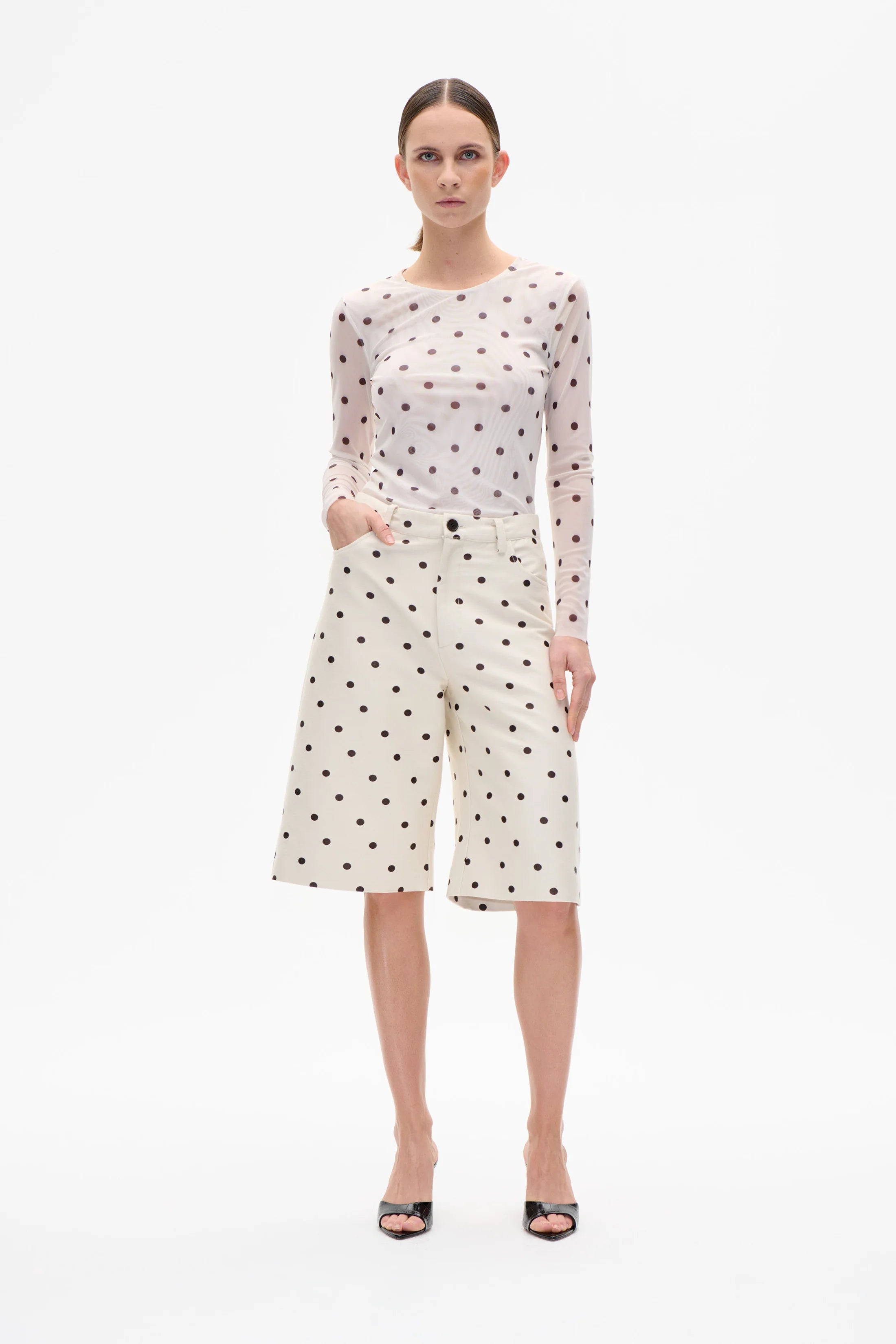 BAUM & PFERDGARTEN Blouse "Jodie" egret creme dot