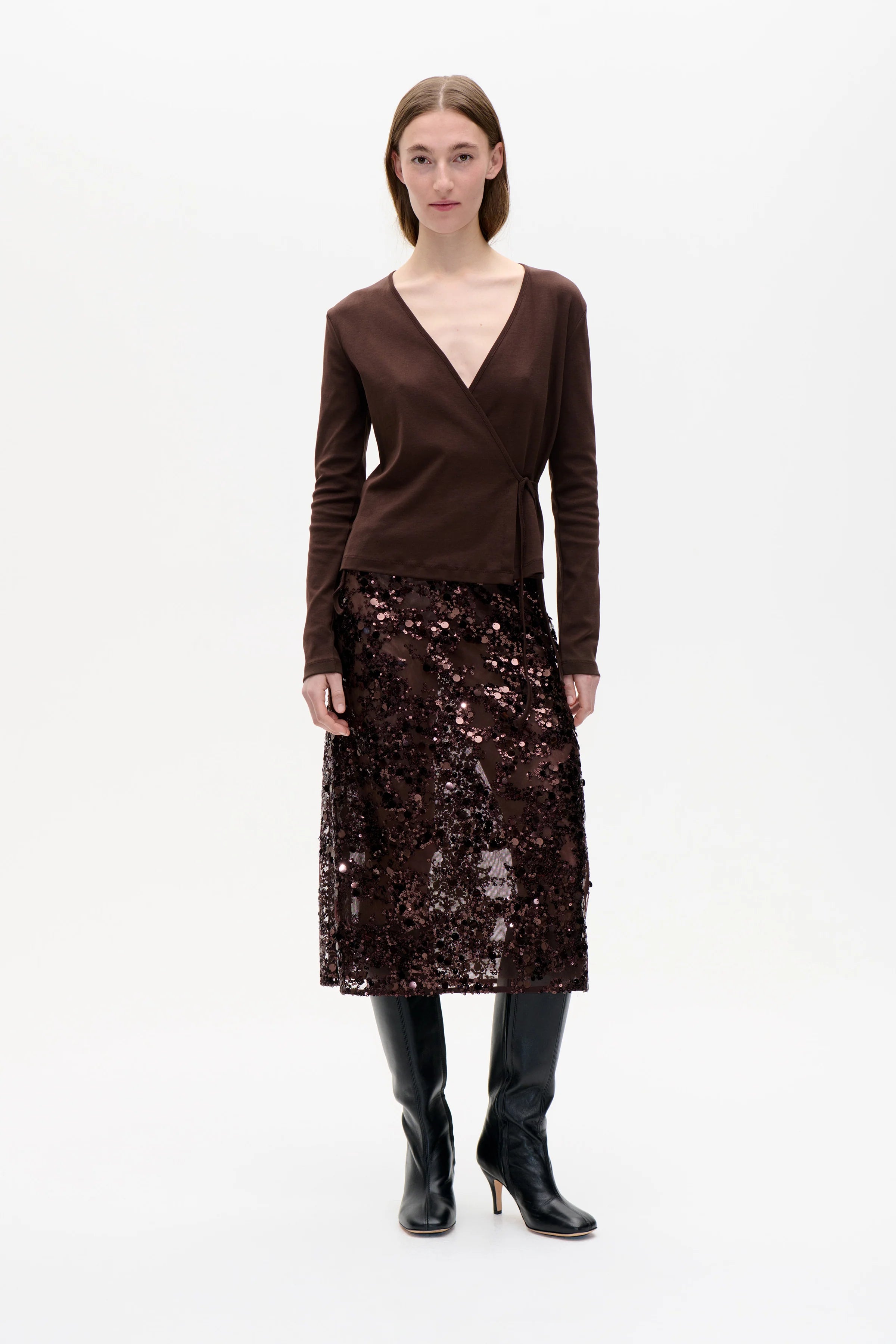 BAUM & PFERDGARTEN Skirt "Shania" coffee bean brown