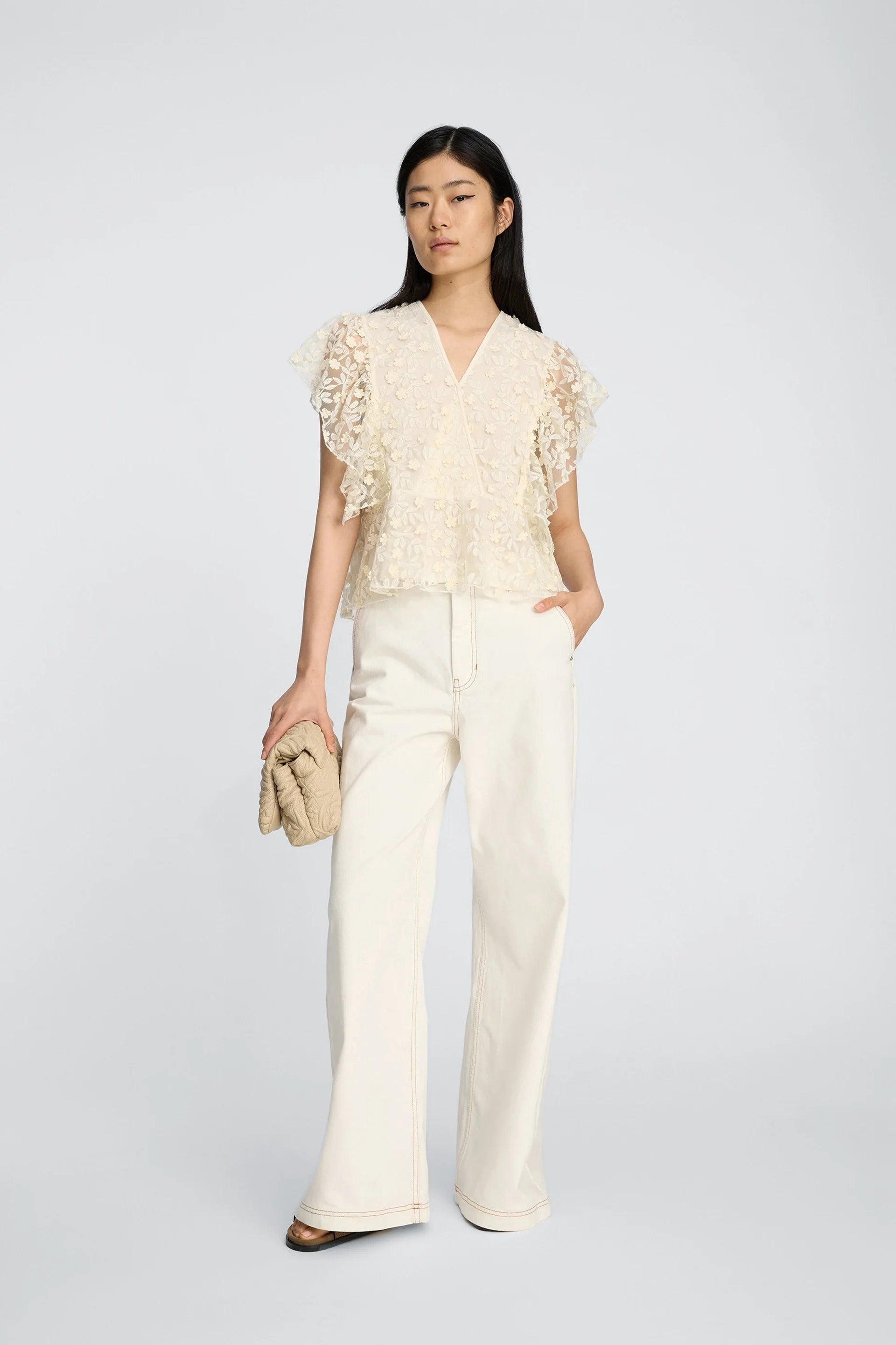 MUNTHE Top "Blaine" ivory