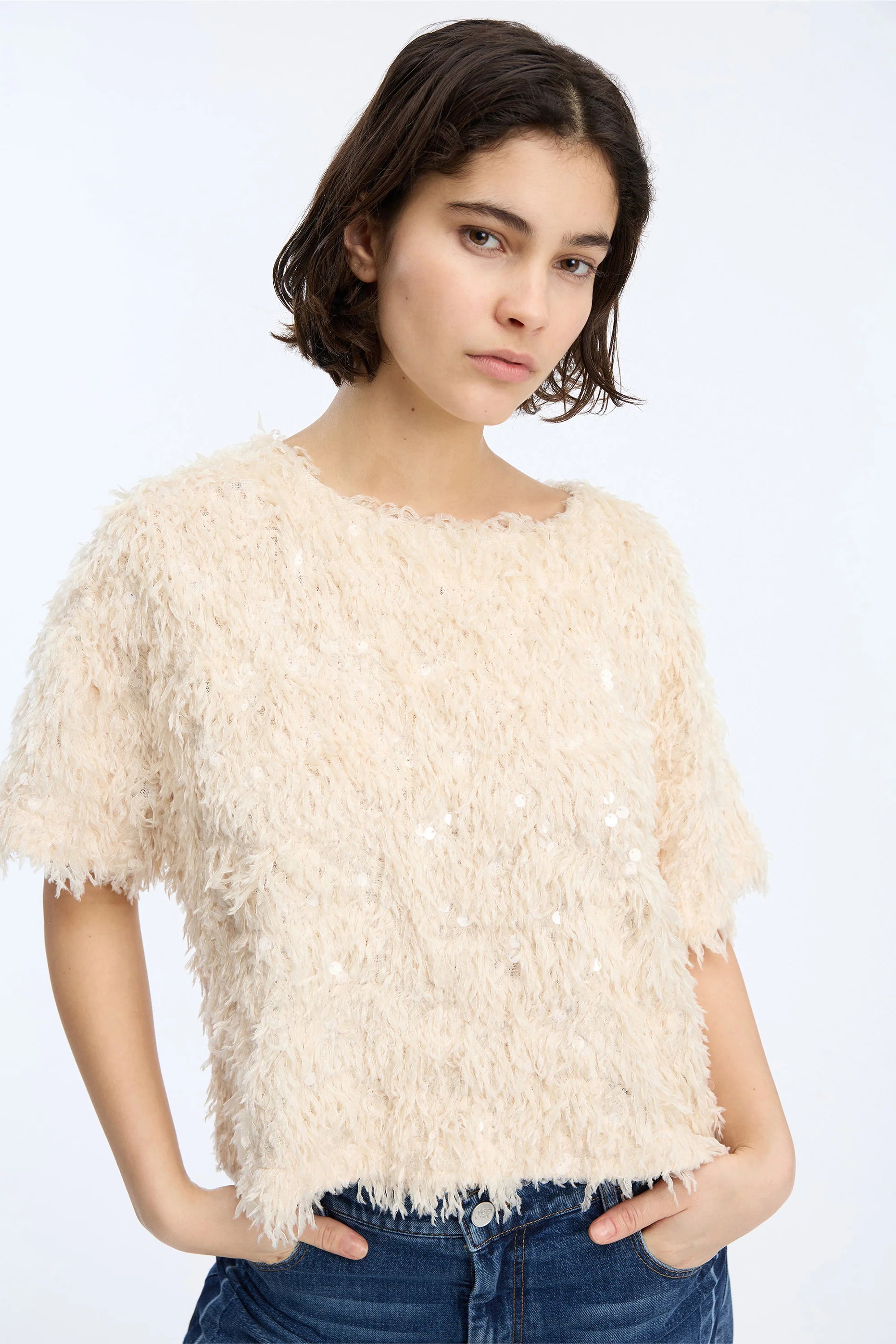 MUNTHE Top "Valence" creme