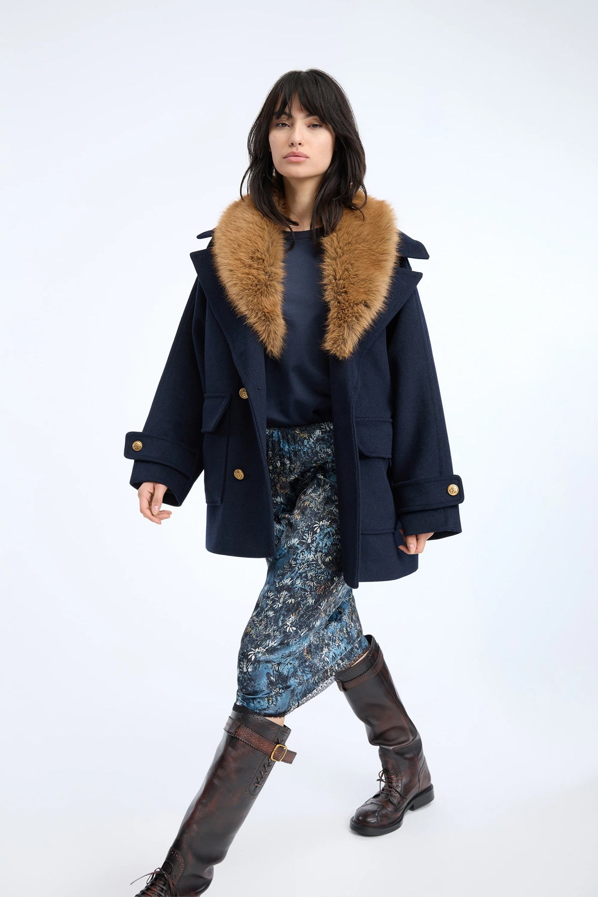 MUNTHE Skirt "Vaia" print blue