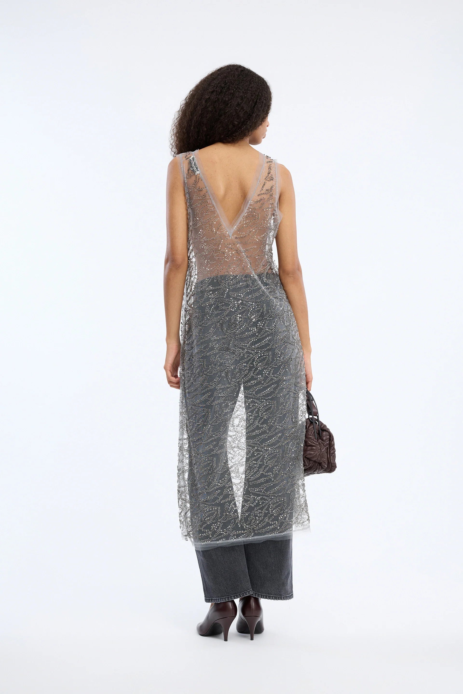 MUNTHE Dress "Varika" gun metal