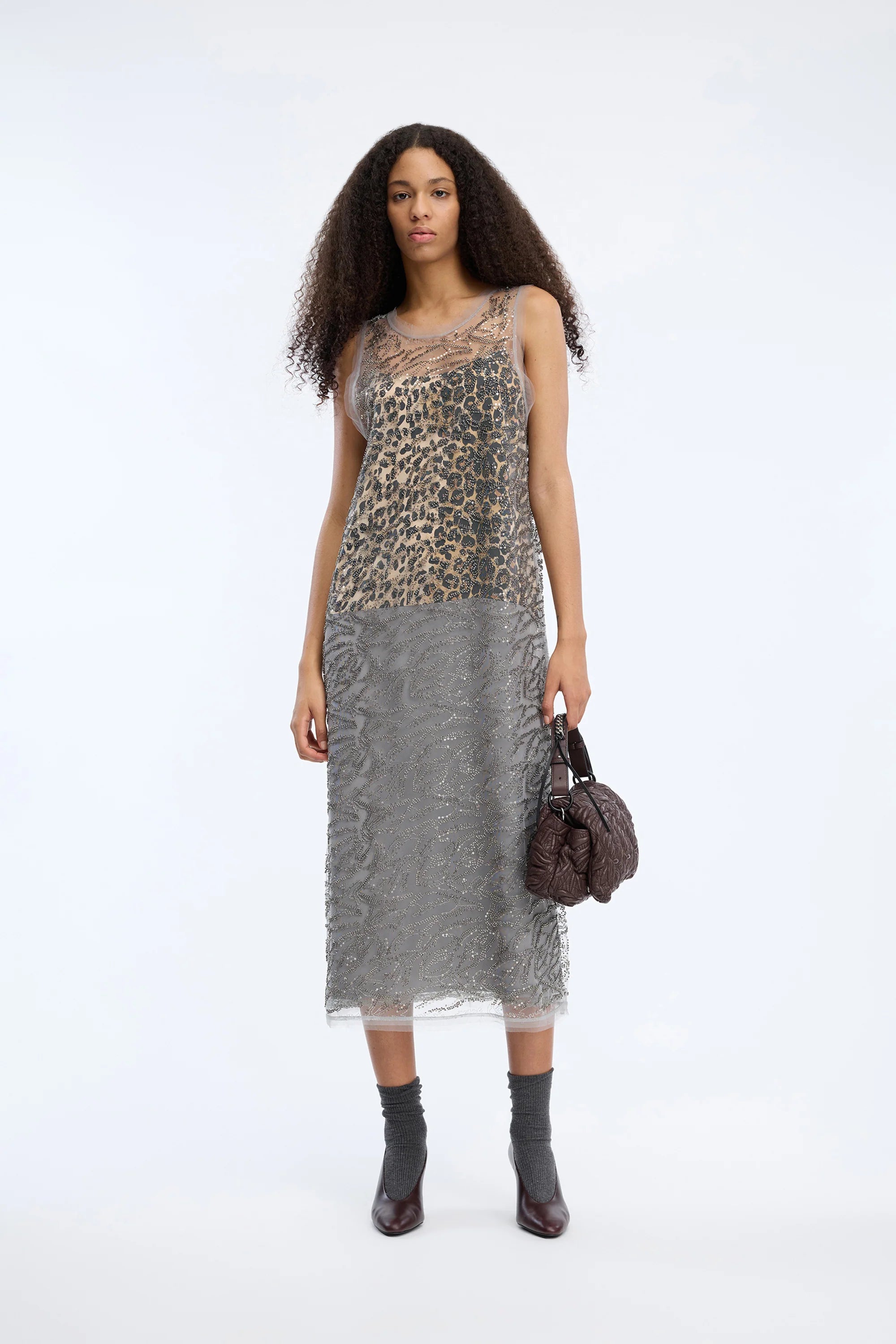 MUNTHE Dress "Varika" gun metal