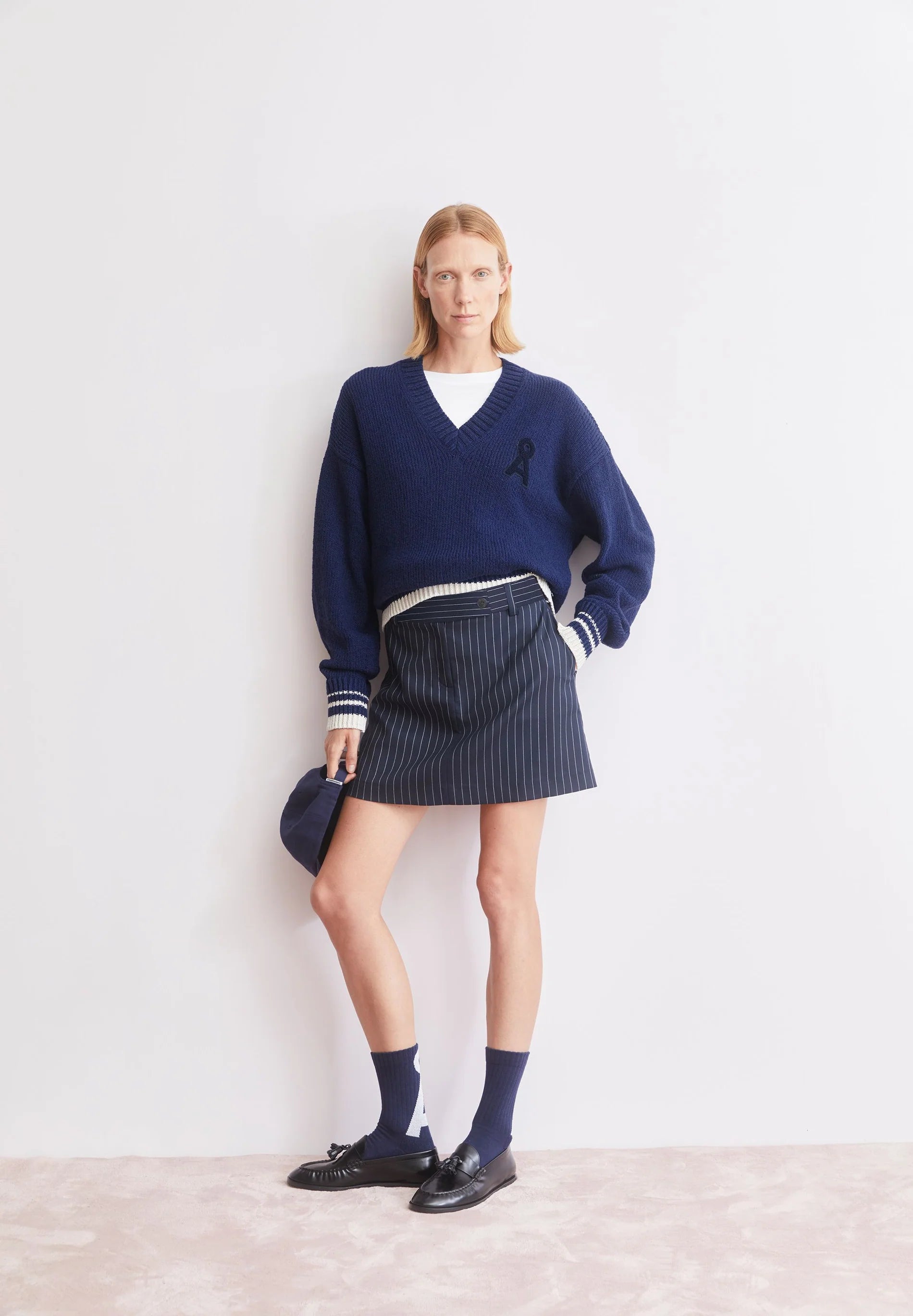 ARMEDANGELS Skirt pinstripe nightsky