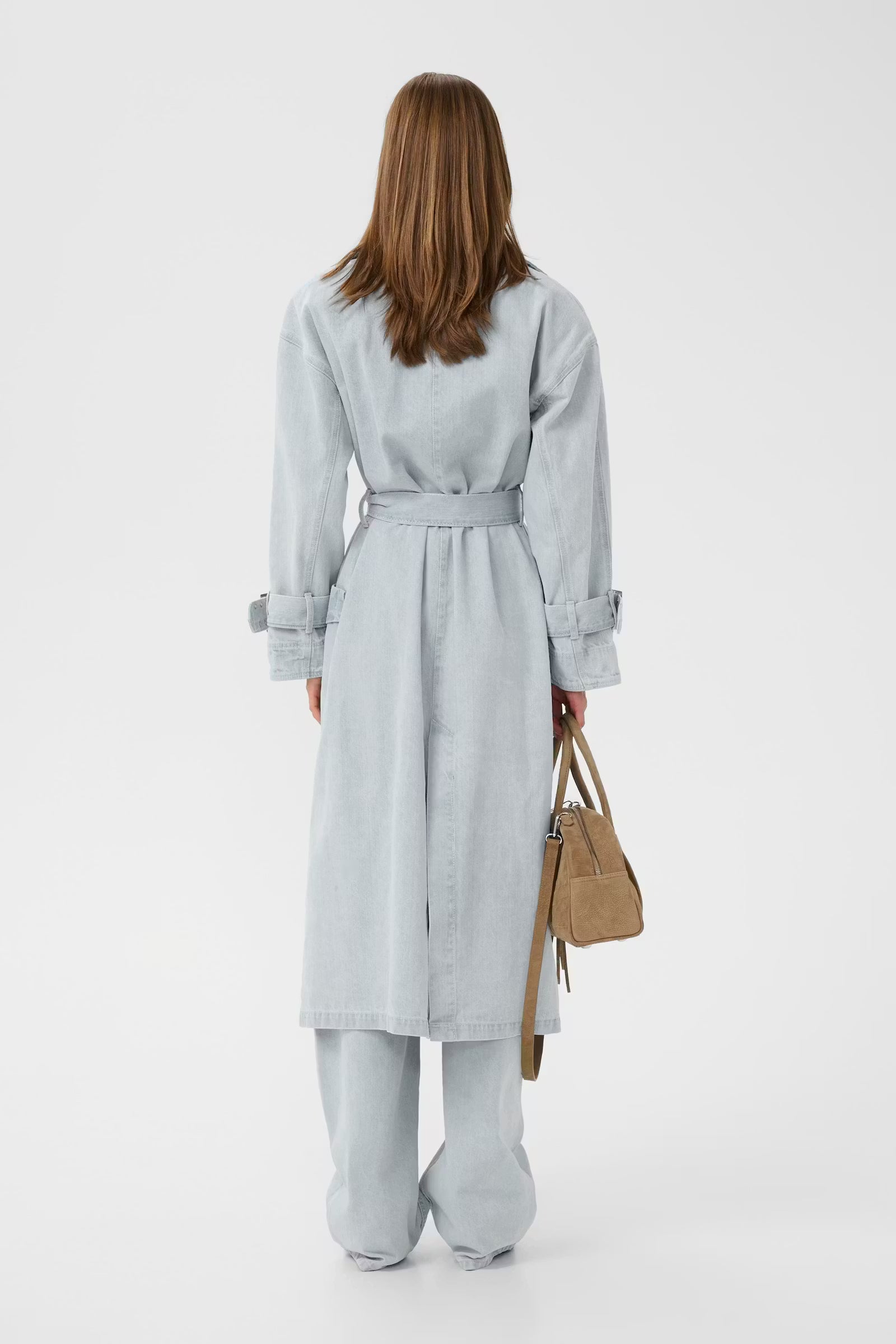 GESTUZ Trenchcoat "Parwana" vintage light denim