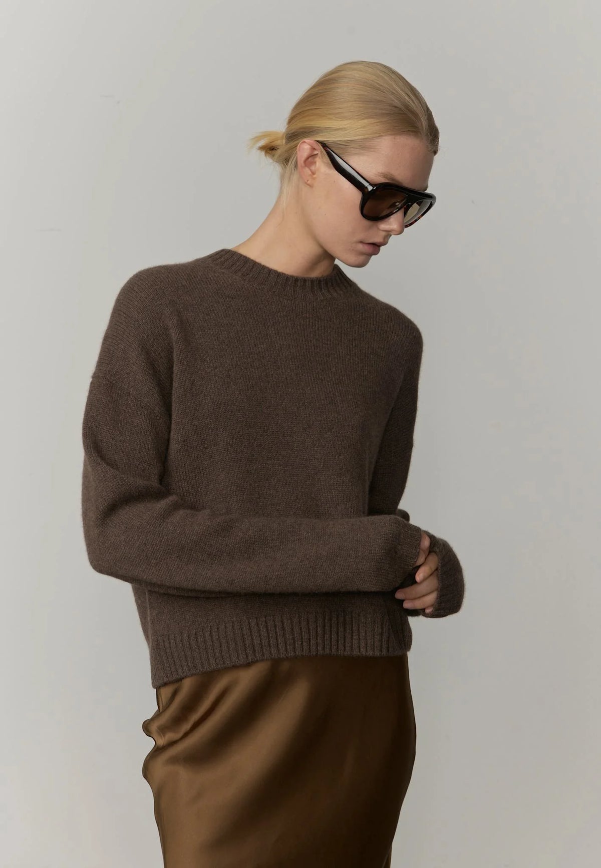 HERSKIND Pullover "Constantine" brown melange