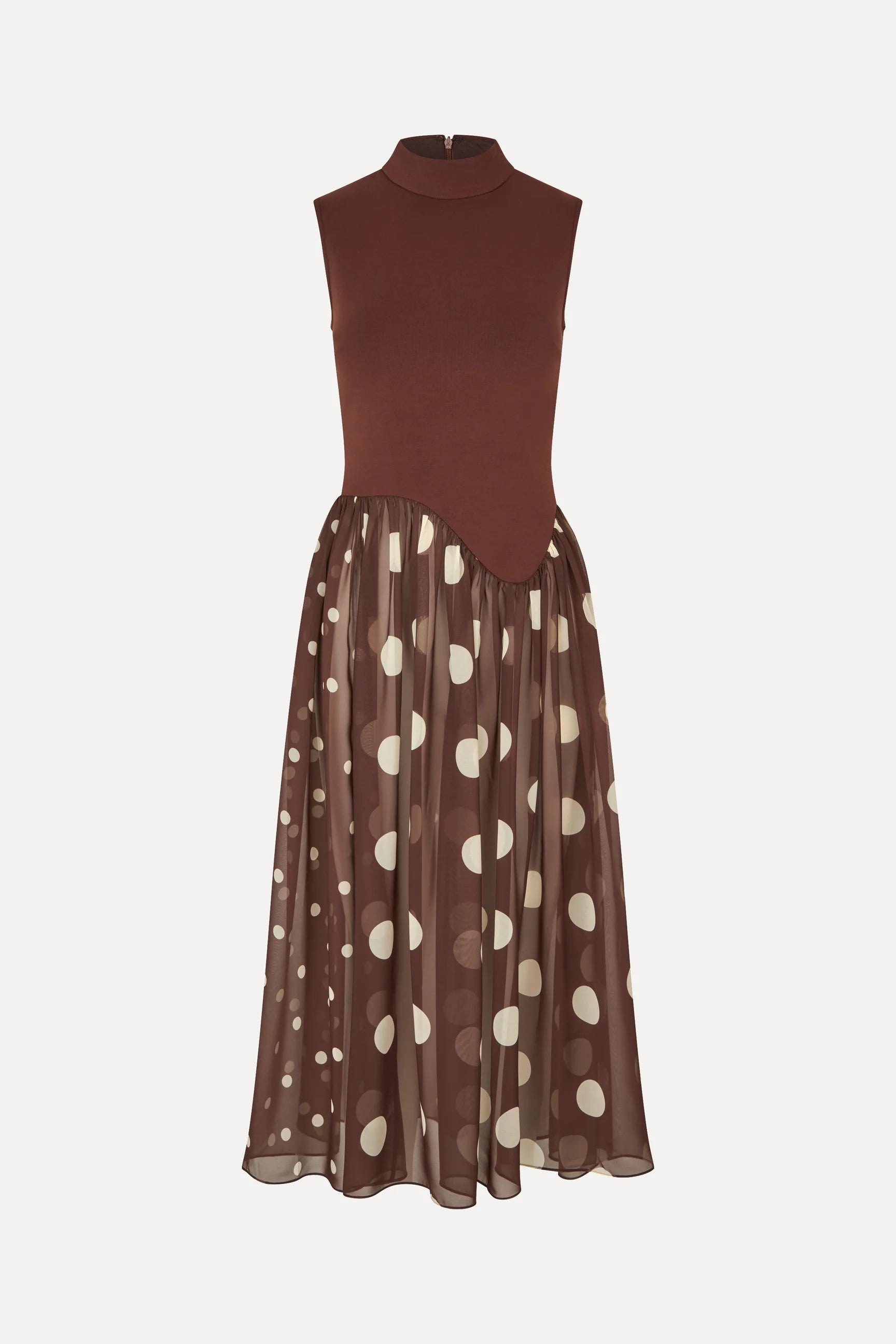 STINE GOYA Dress "Artist Blurry Dots" brown