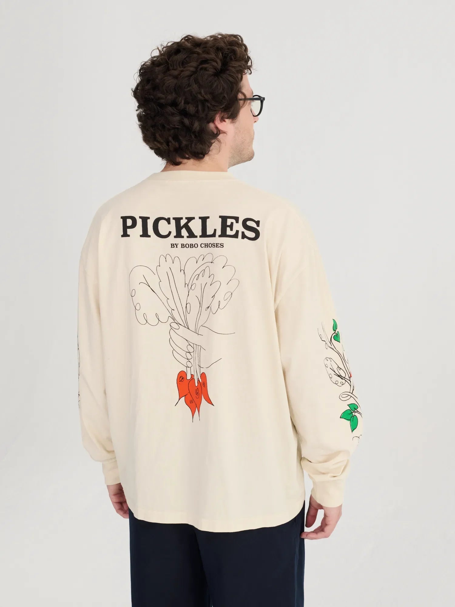 BOBO CHOSES Longsleeve "Pickles" offwhite