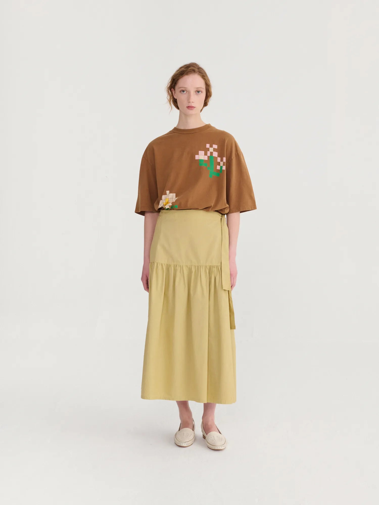 BOBO CHOSES T-Shirt "Pixel Flowers" brown