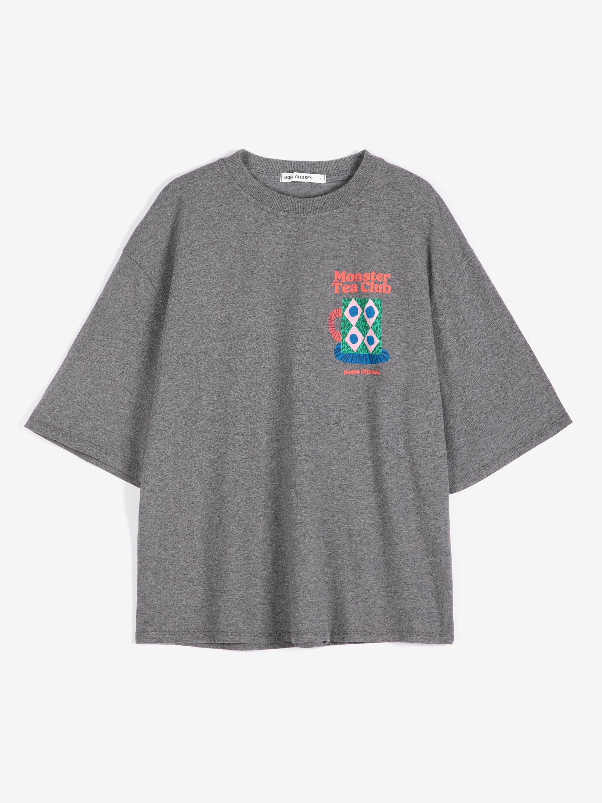 BOBO CHOSES T-Shirt "Monster mug" grey