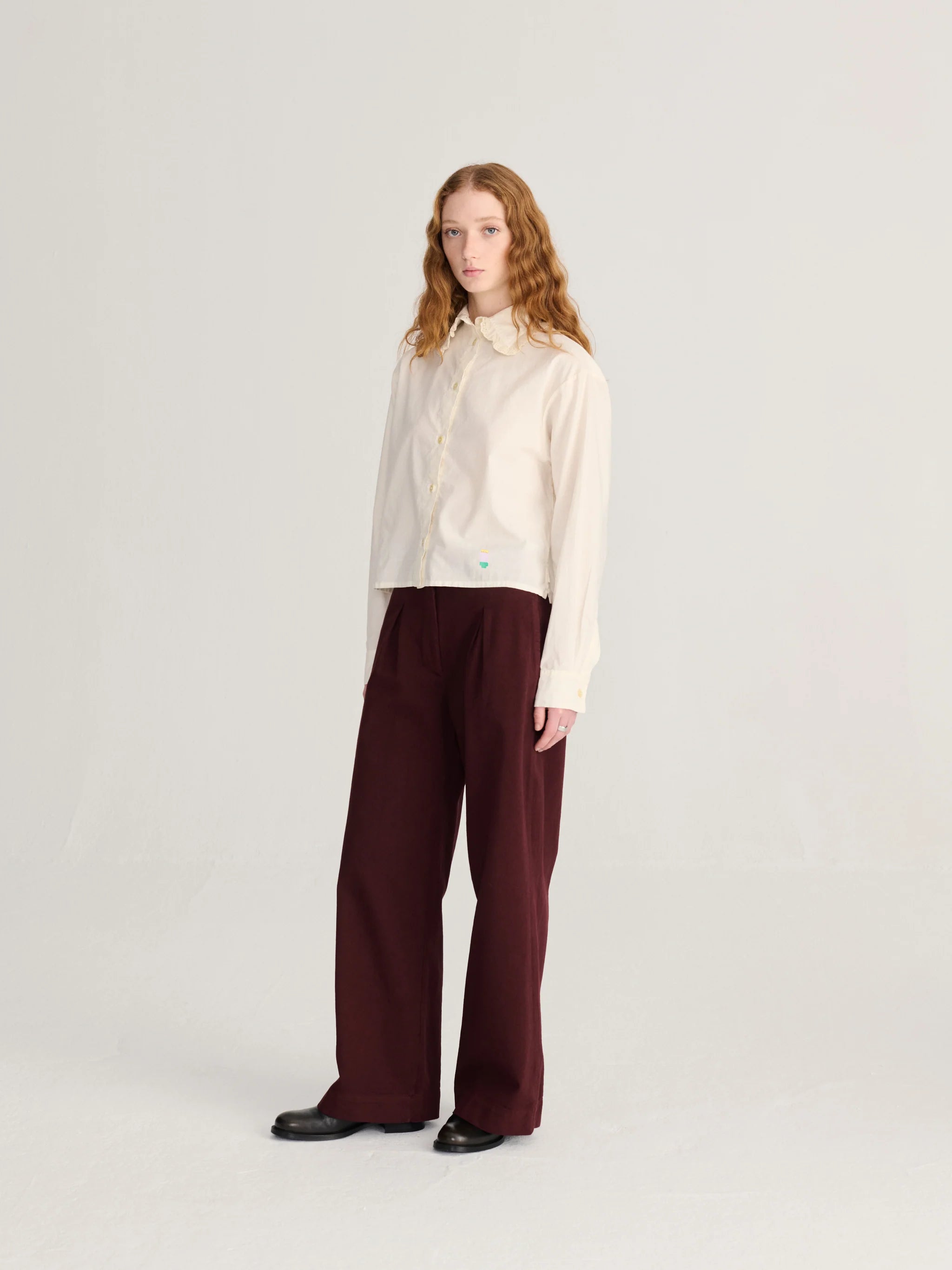 BOBO CHOSES Pants "Pleated Twill" dark brown