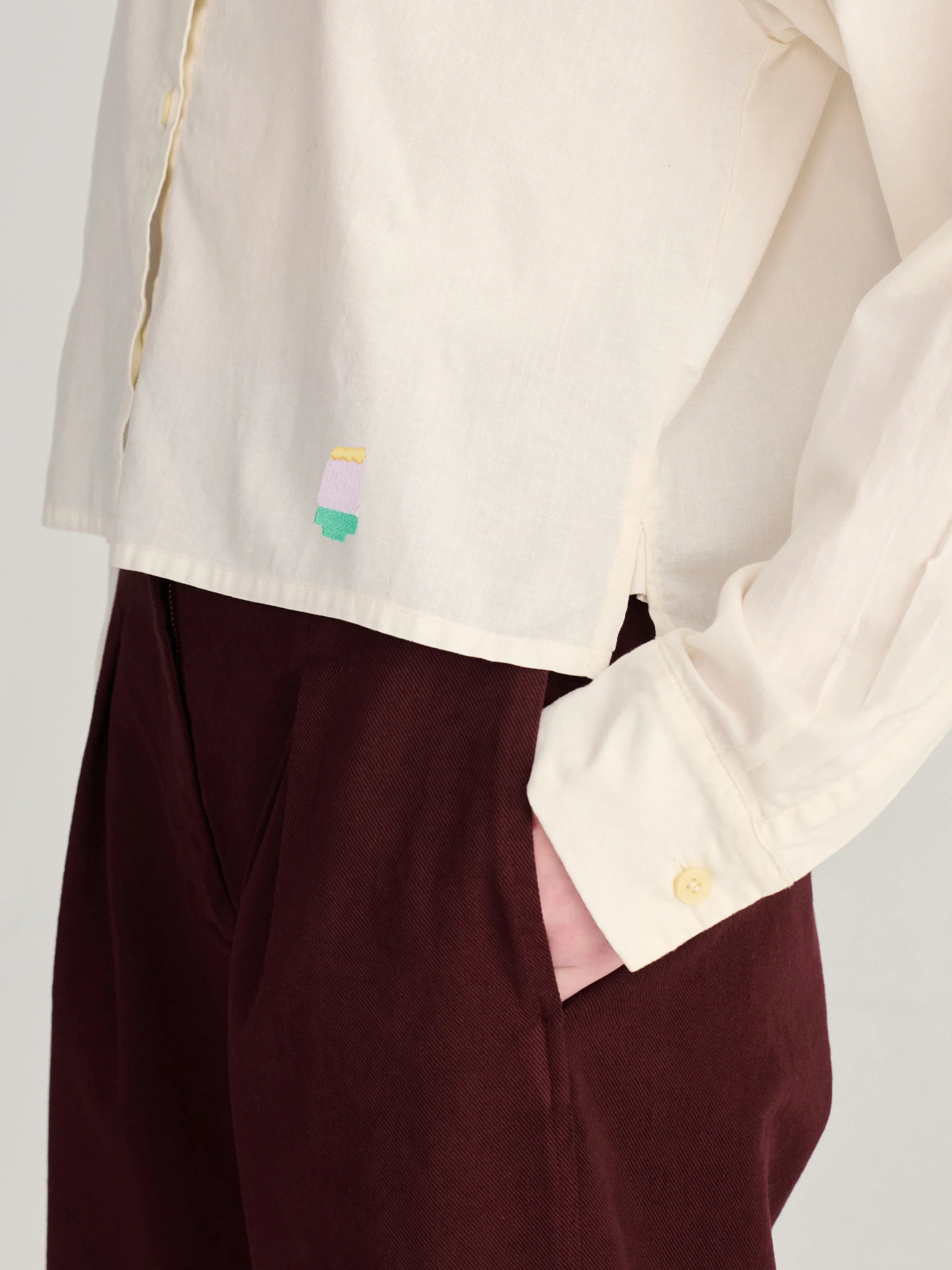 BOBO CHOSES Pants "Pleated Twill" dark brown