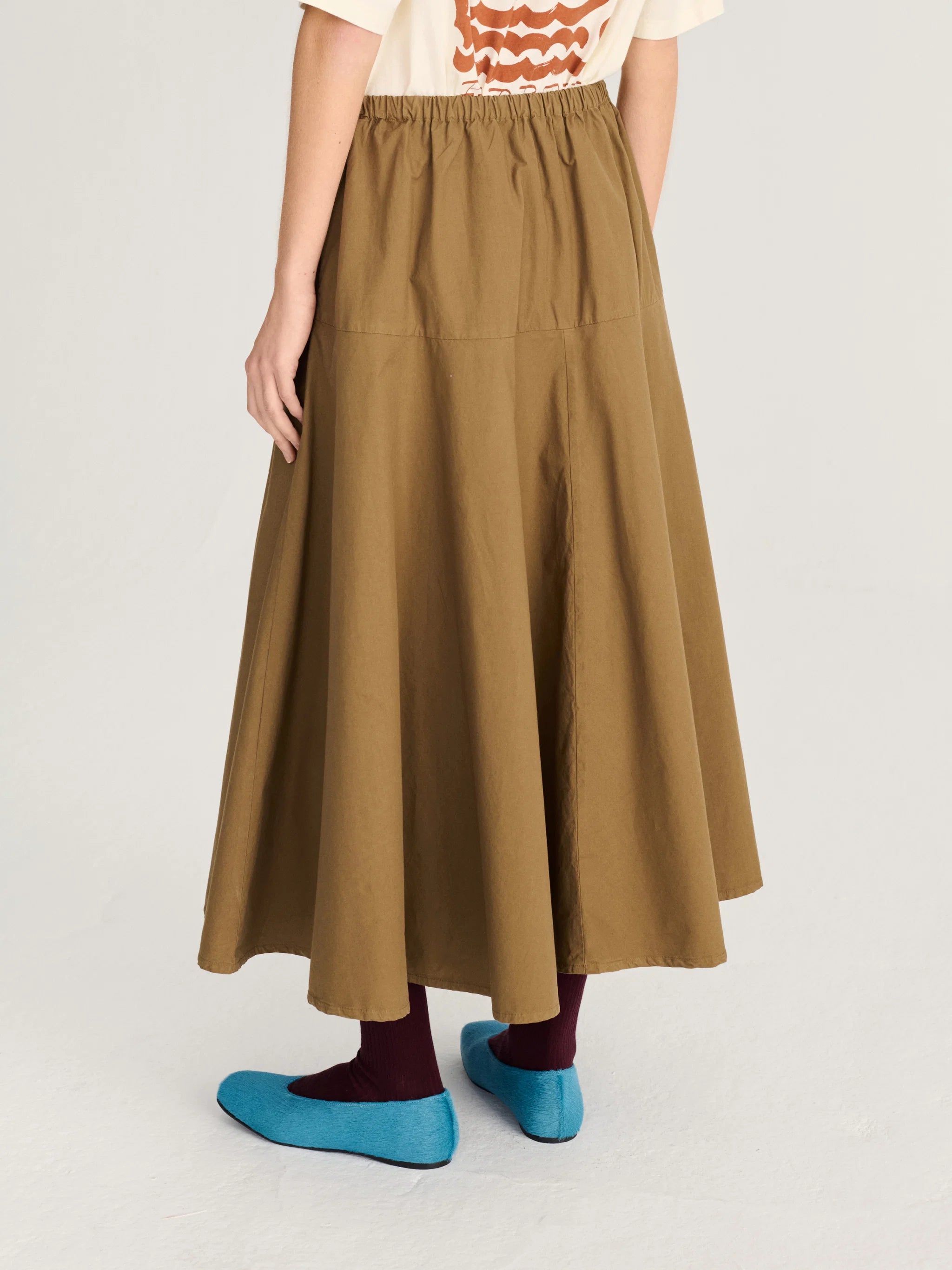 BOBO CHOSES Skirt "Paper touch Evasé" khaki