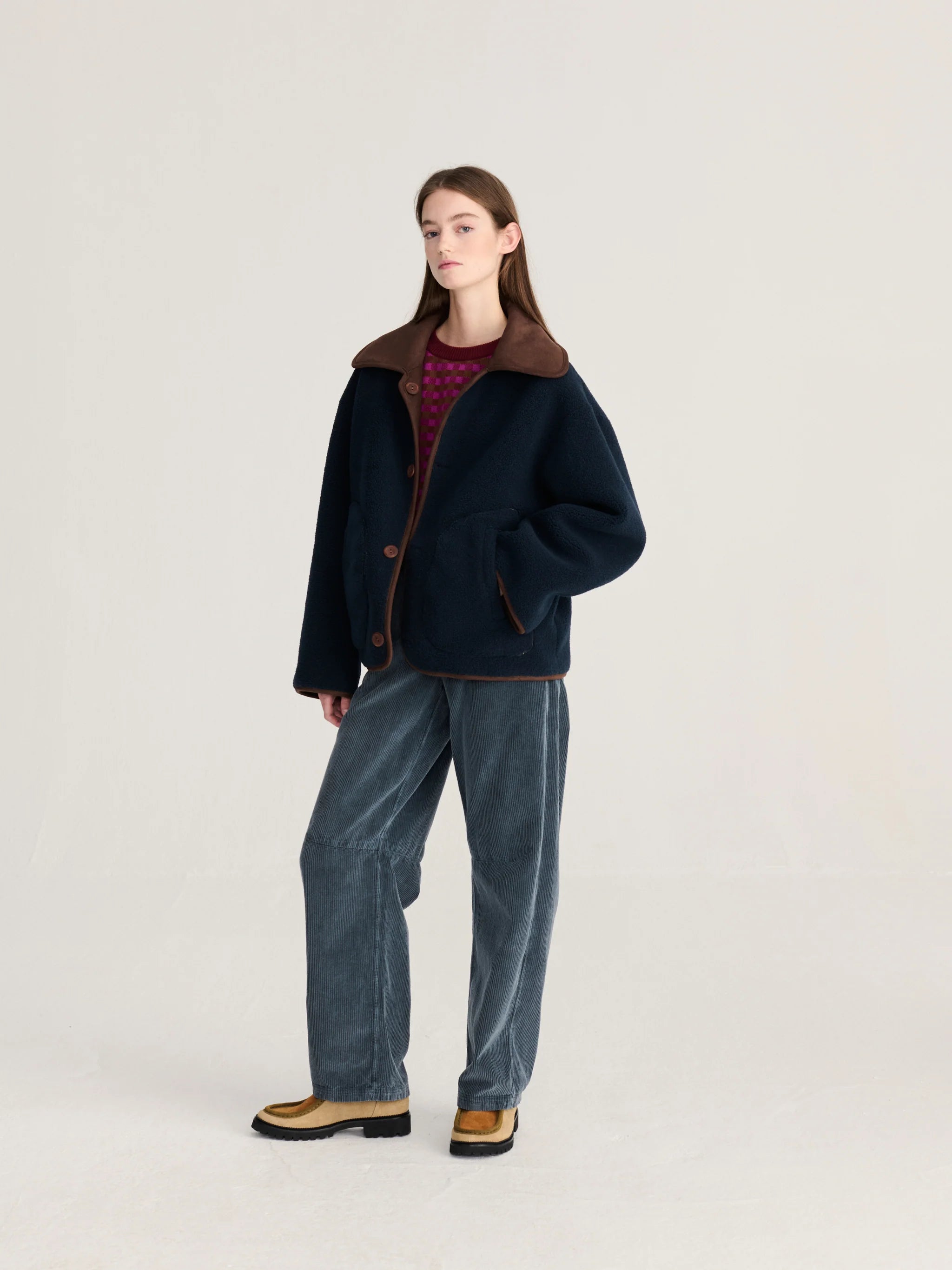 BOBO CHOSES Jacket "Soft Sherpa" dark brown