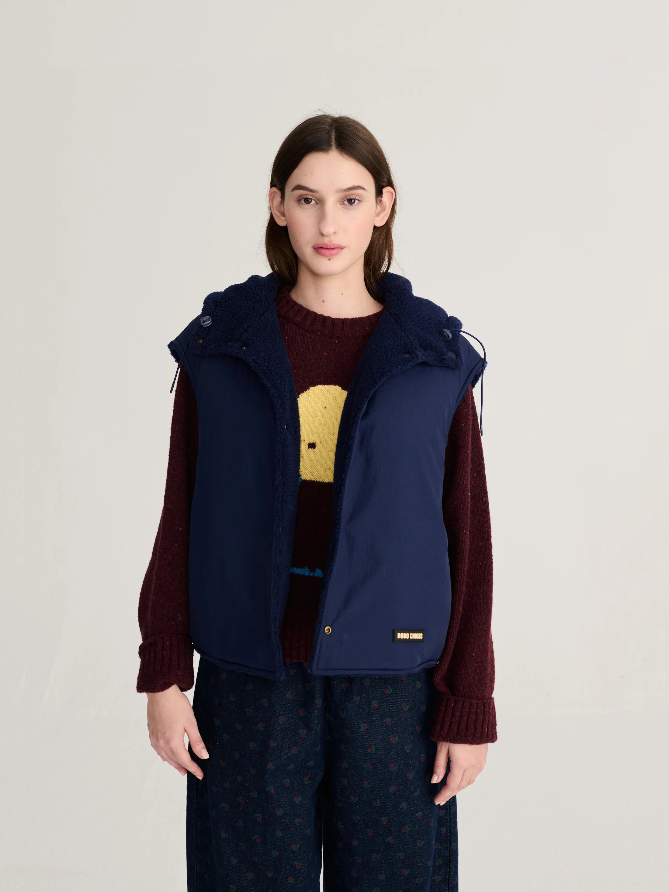 BOBO CHOSES Vest "Reversible" navy blue