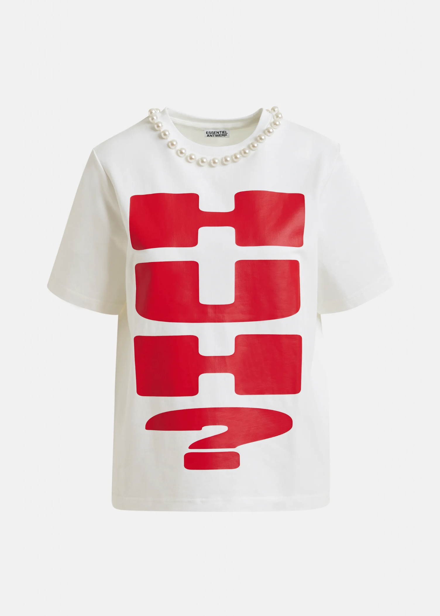ESSENTIEL ANTWERP T-Shirt "Isos" white/red
