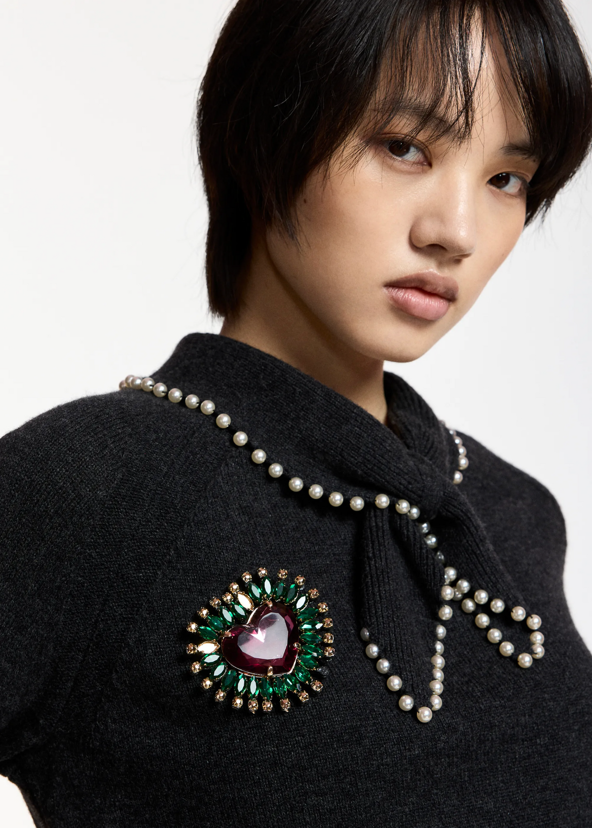 ESSENTIEL ANTWERP Brooch "Koeur" forest whisper
