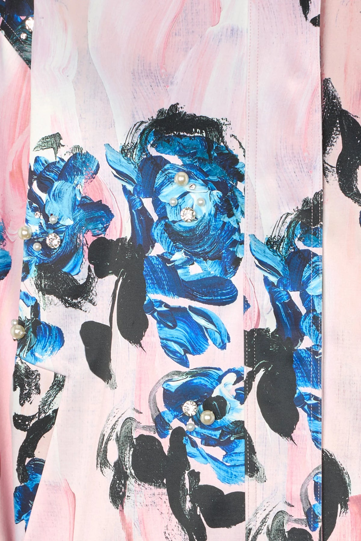 STINE GOYA Bomber Jacket "Blue roses on blush"