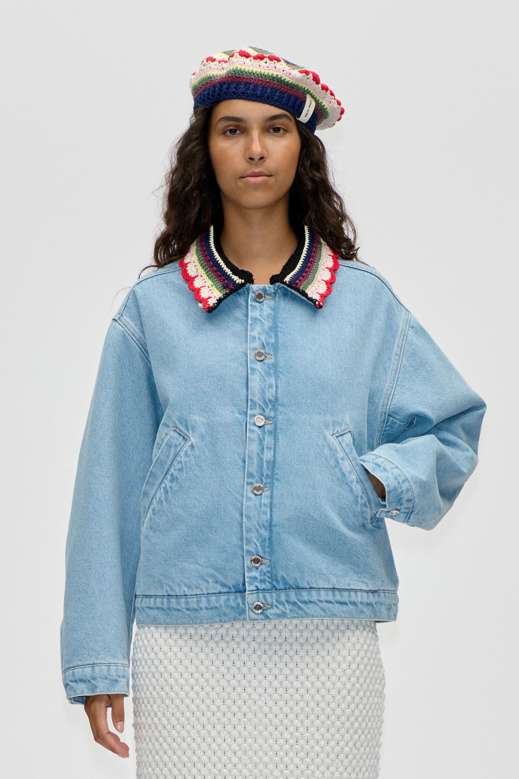 STINE GOYA Jacket collared, denim blue