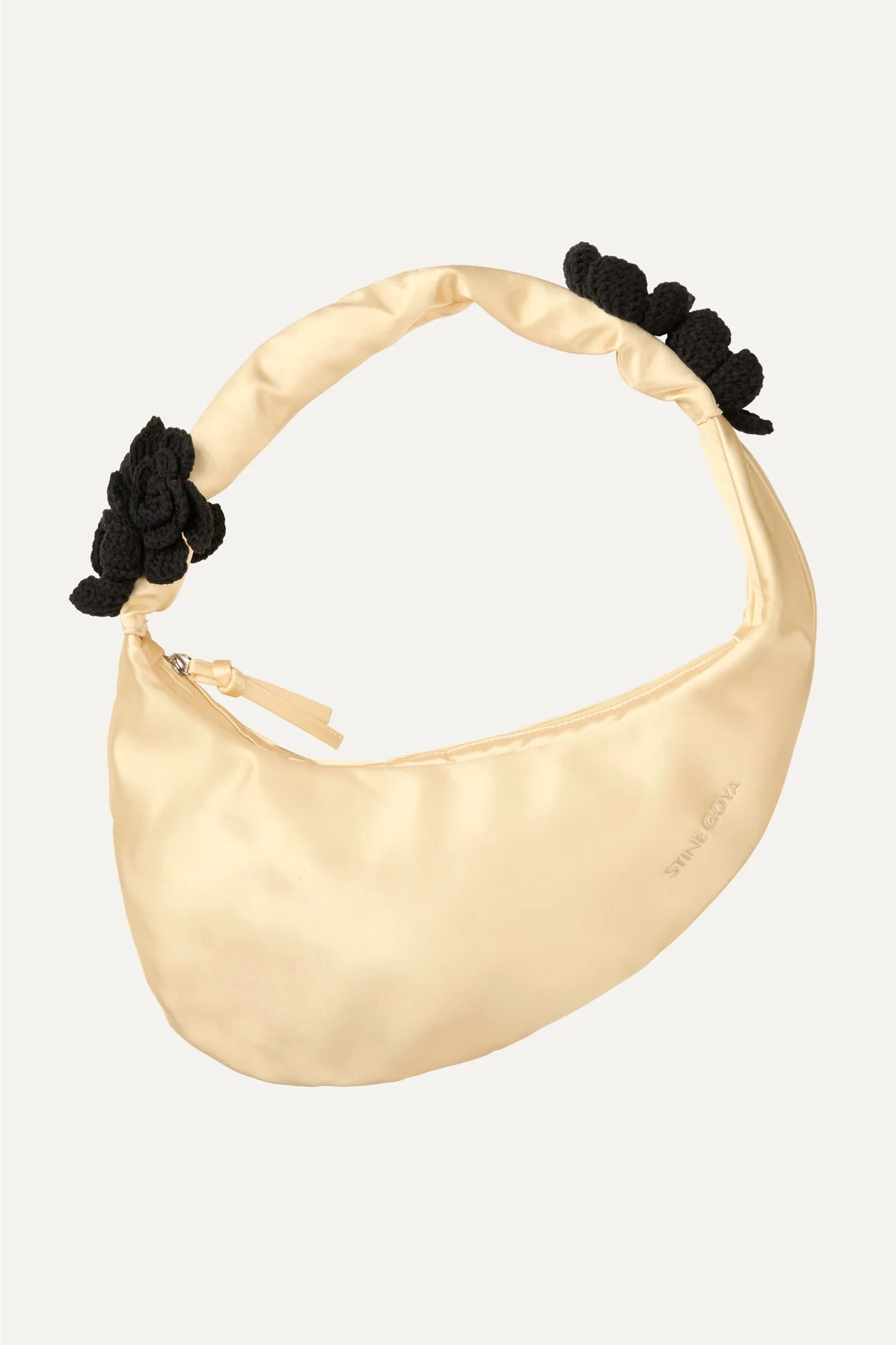 STINE GOYA Bag "Crochet flower satchel" pastel yellow