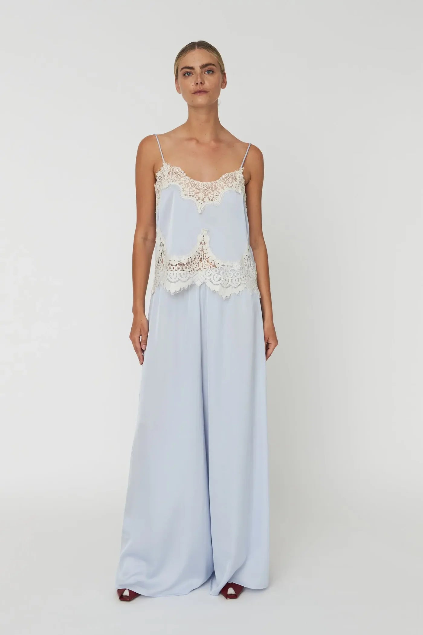 STELLA NOVA Lace Top dust blue