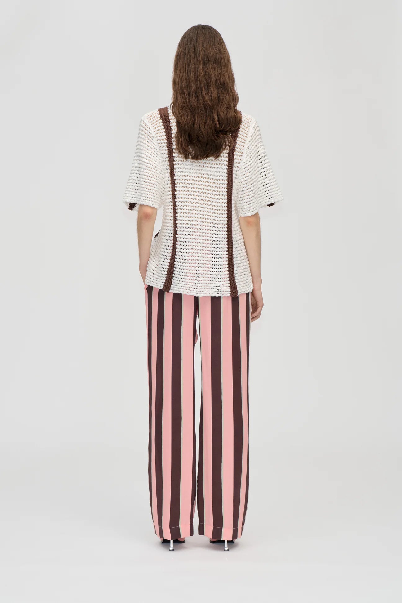 STINE GOYA Pants "Rosewood mint stripes"