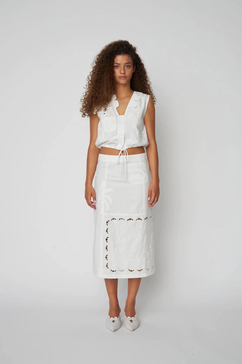 Stella Nova Skirt Elements Embroidered white