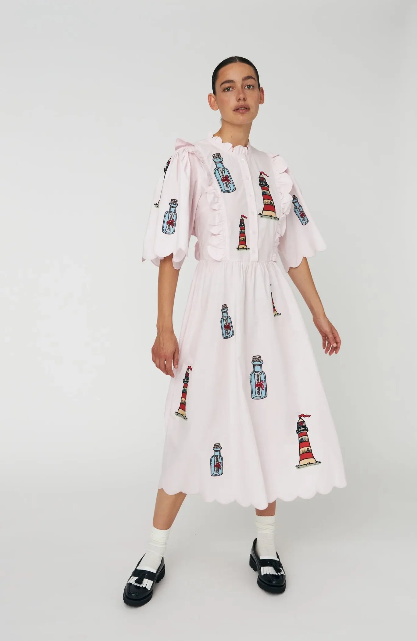 STELLA NOVA Dress "Scallops" pale pink