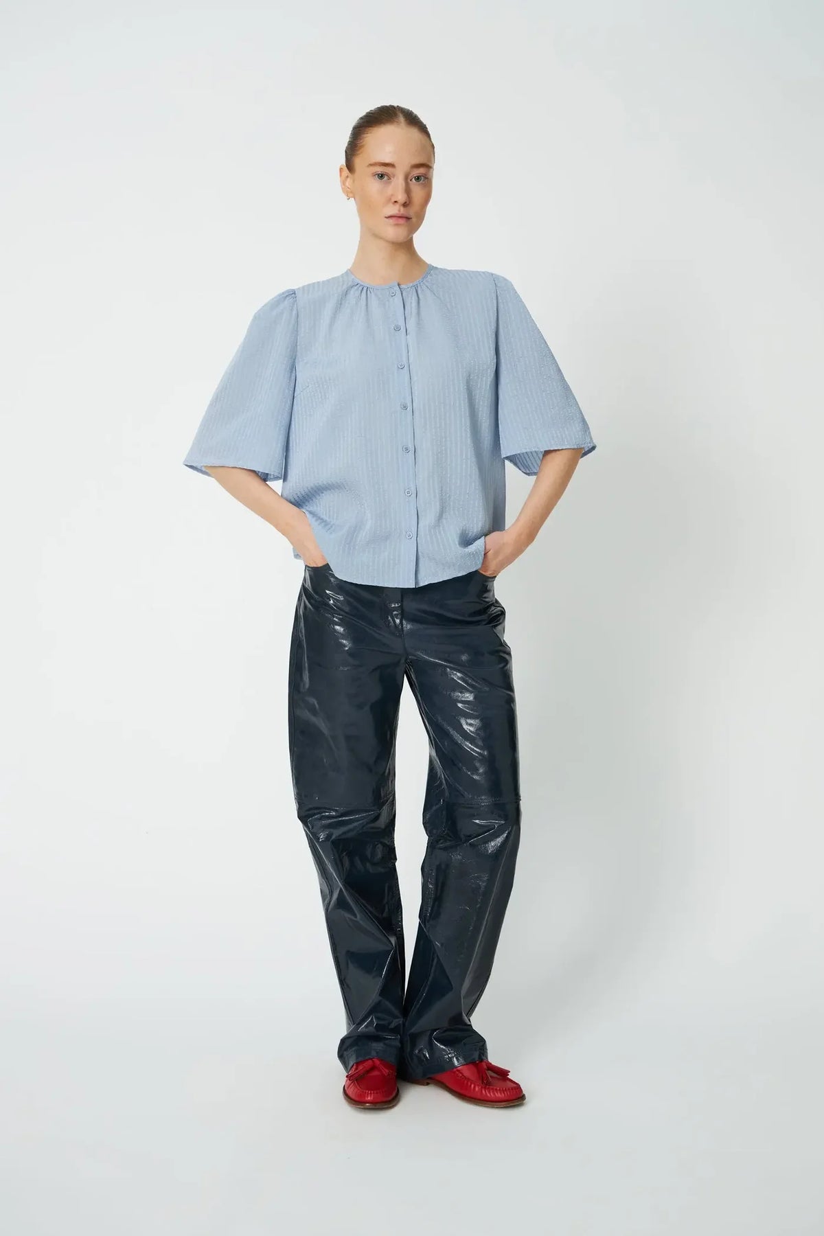 STELLA NOVA Blouse "Frill" dowe blue