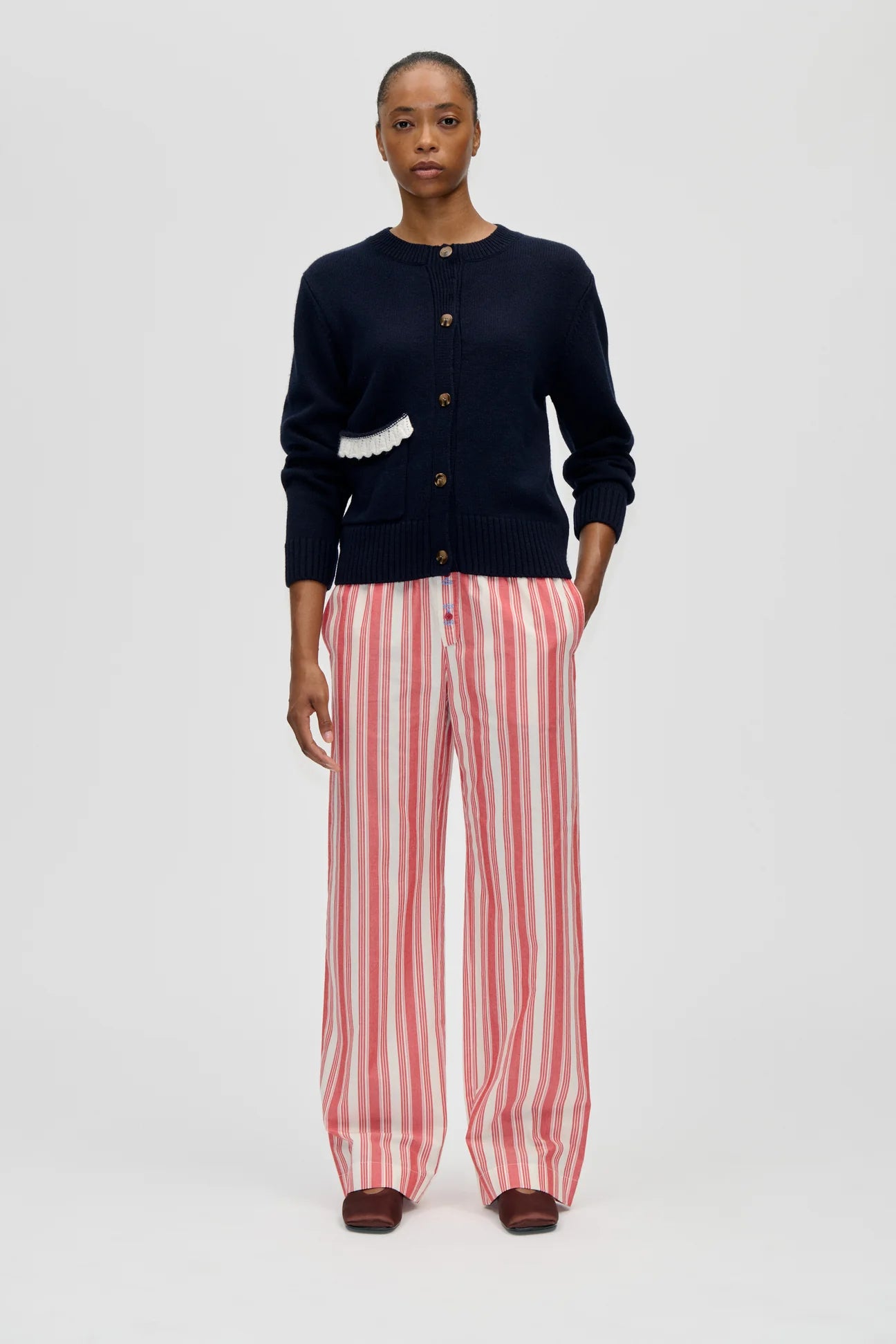 STINE GOYA Pants "Gathered Boxer" scarlet trot