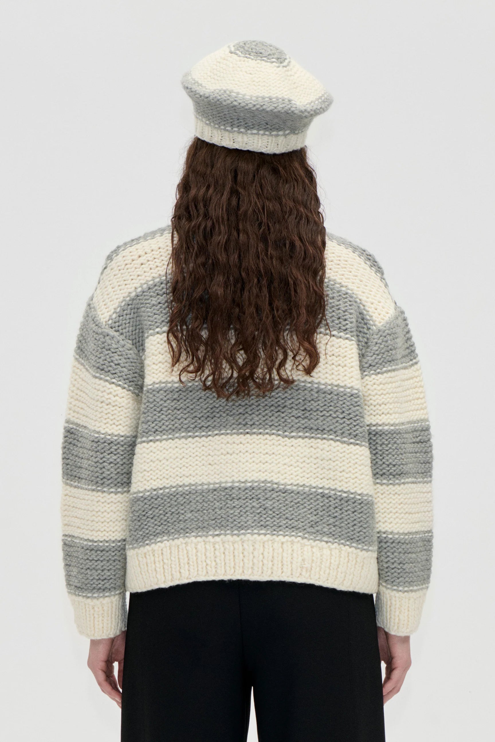 STINE GOYA Pullover "Handknit" grey and bold