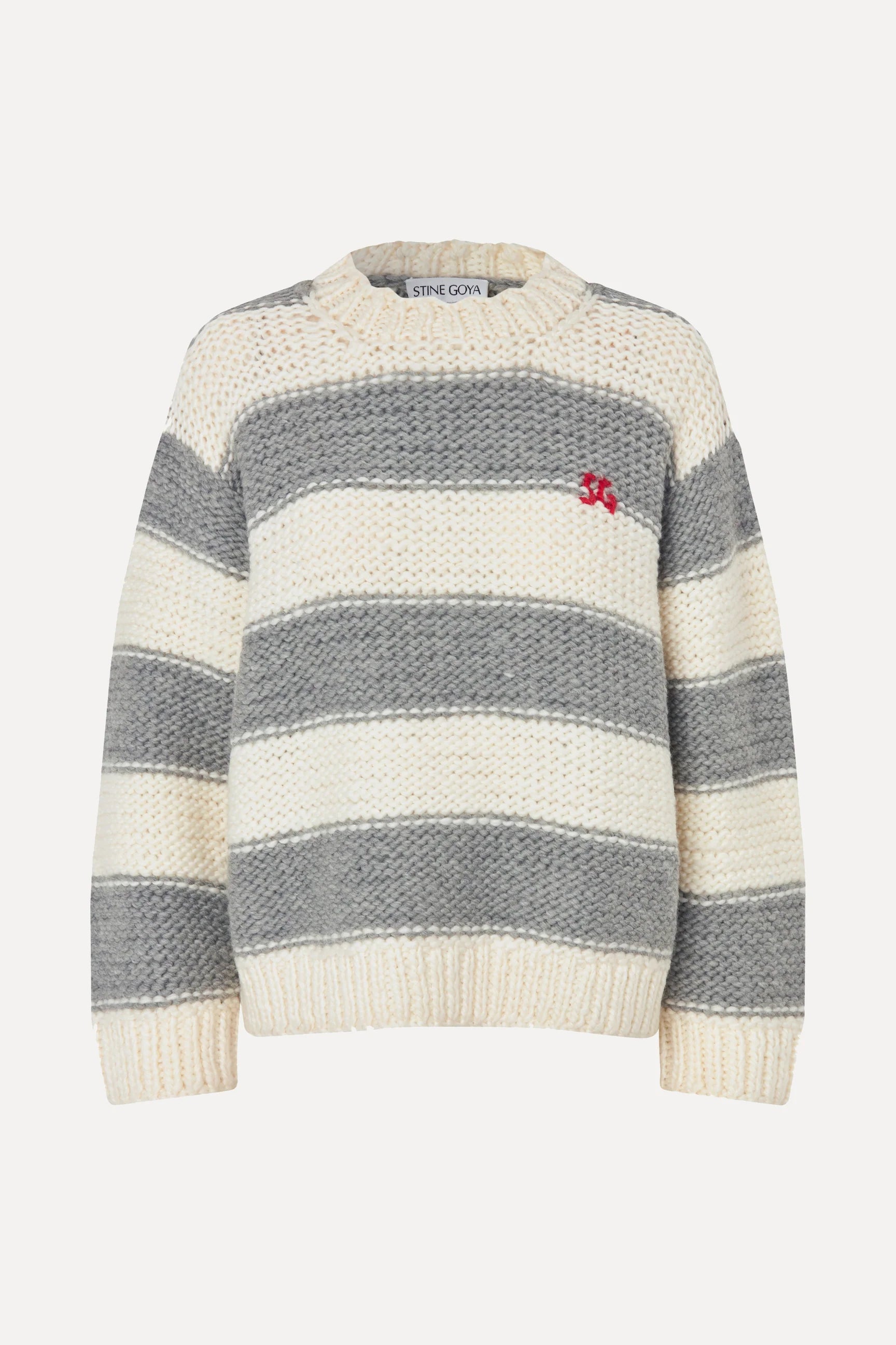 STINE GOYA Pullover "Handknit" grey and bold