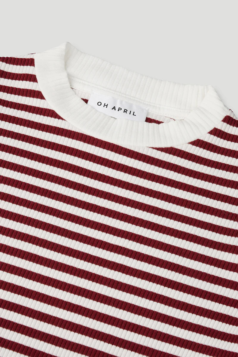 OH APRIL Top "Nuala" striped cherrywood