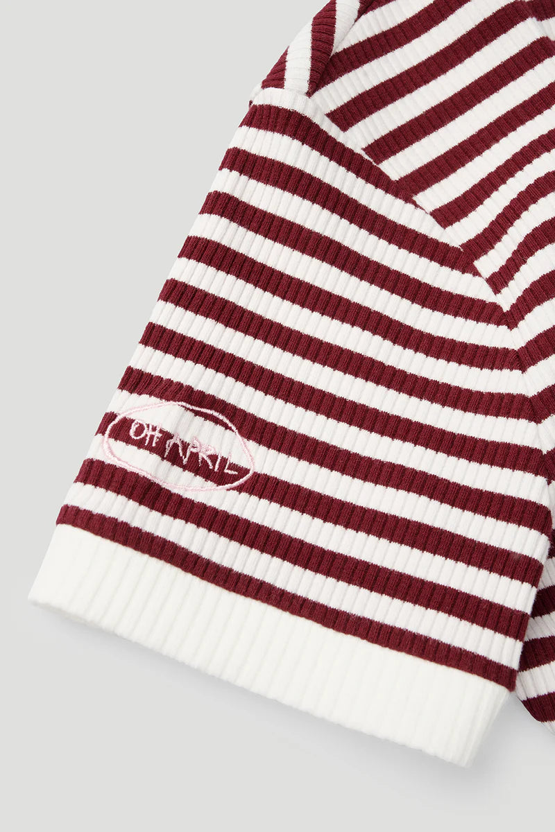 OH APRIL Top "Nuala" striped cherrywood