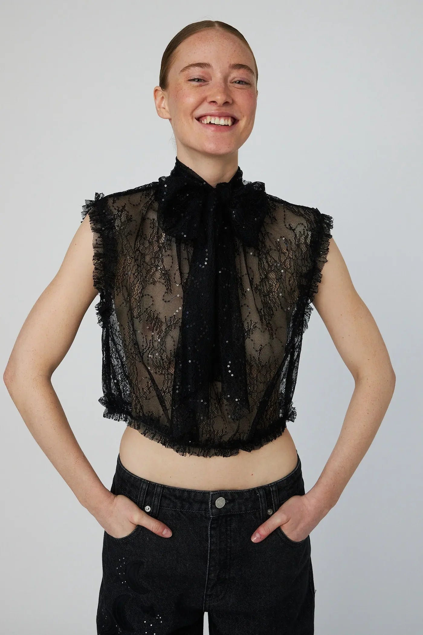 STELLA NOVA Lace top black