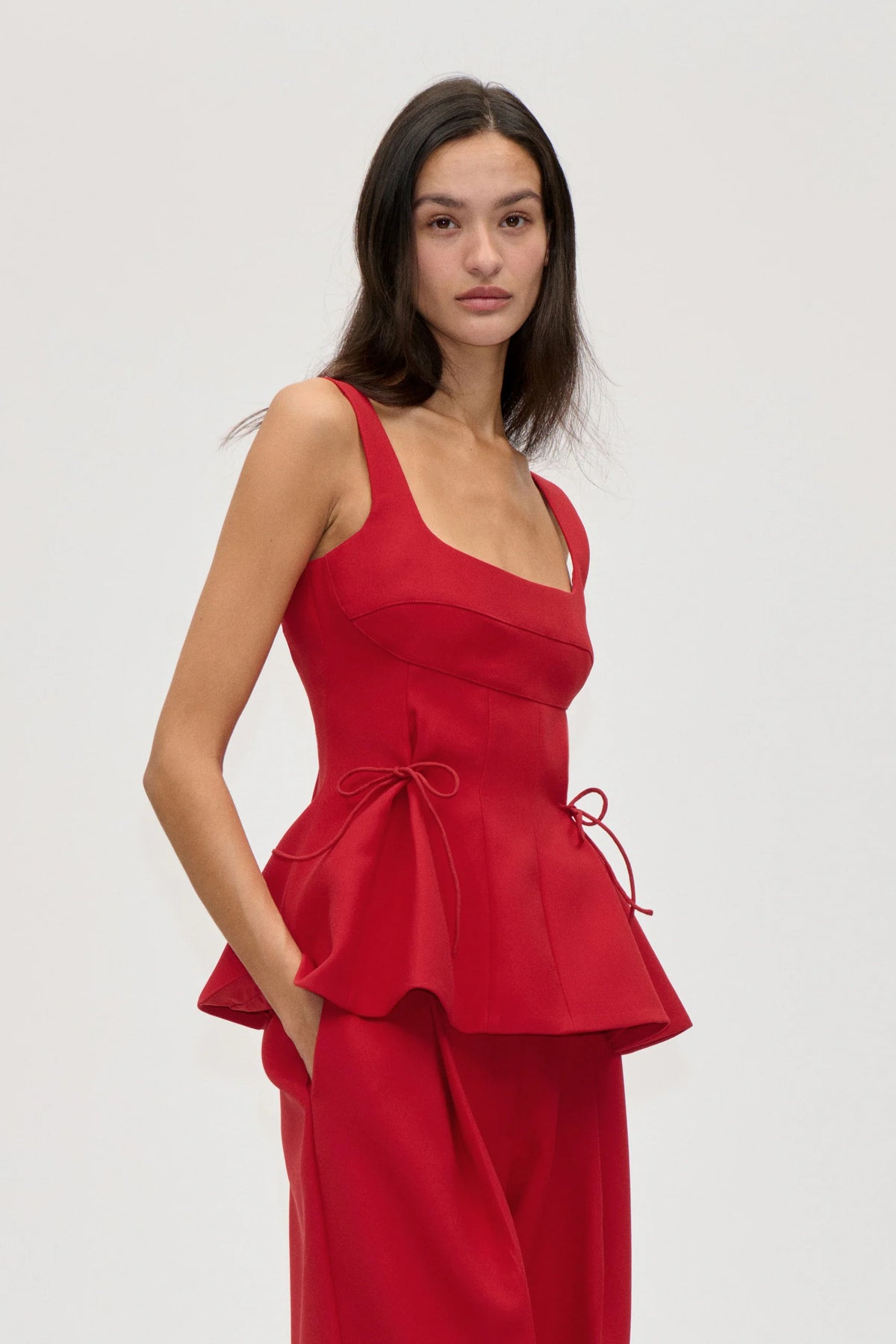 STINE GOYA Top "Fitted waist" ruby red