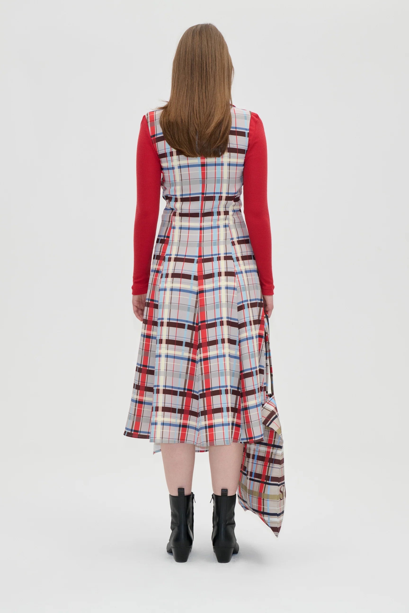 STINE GOYA Dress "Scarlet grid"