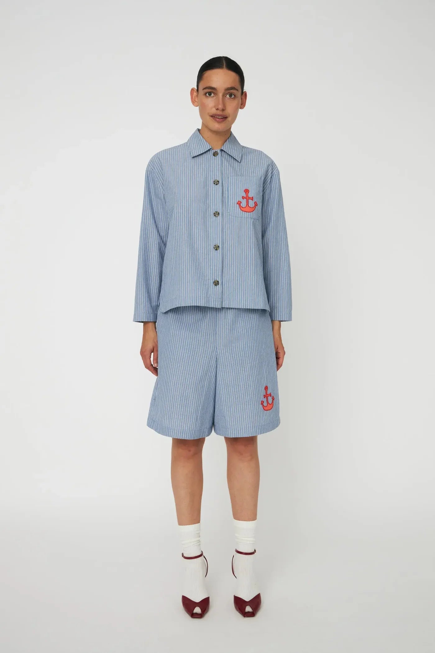 STELLA NOVA Shirt "Anchor" blue stripes