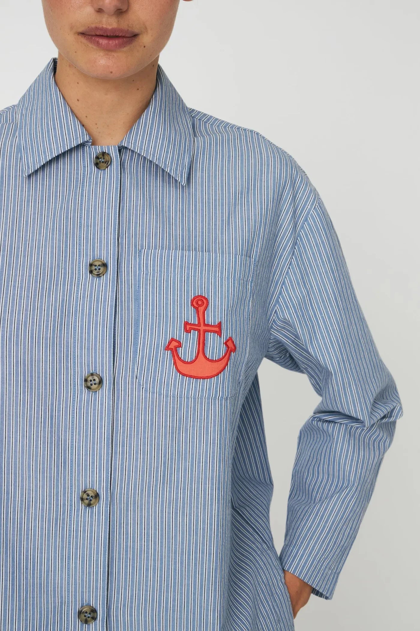 STELLA NOVA Shirt "Anchor" blue stripes
