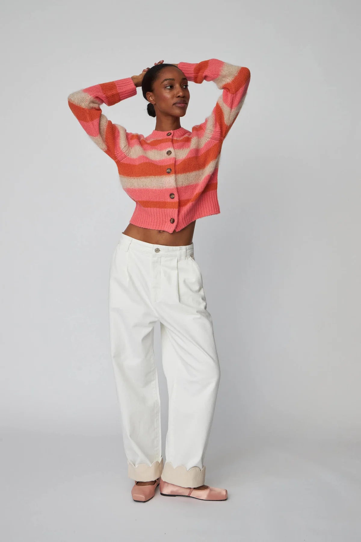 Stella Nova Two toned Denim Pants ecru