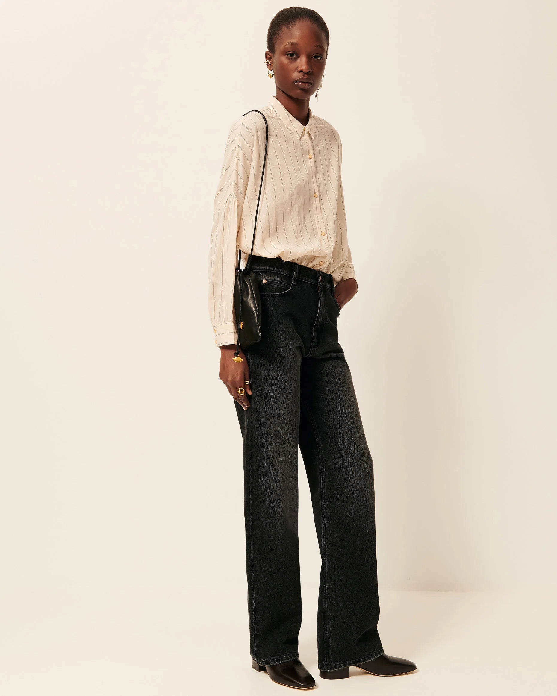 SESSUN Shirt "Botan" sandblack